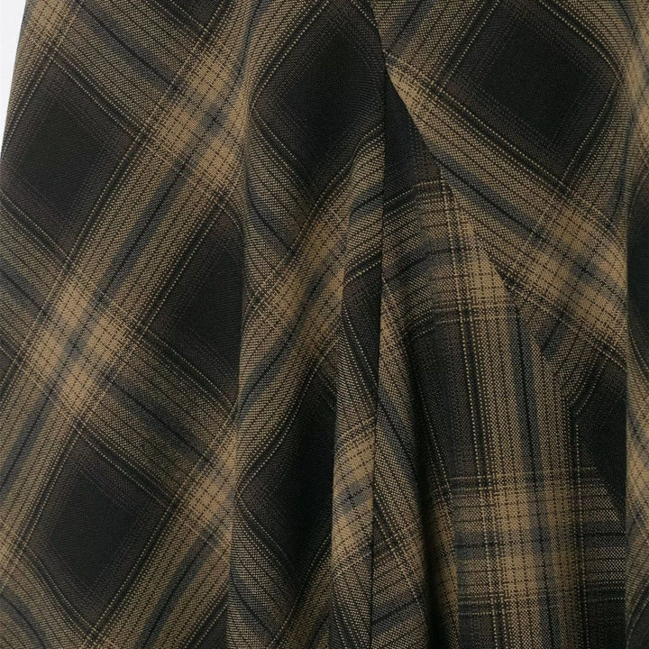 Damen Wickelrock mit eleganter Spitze und modernem Karomuster Drune