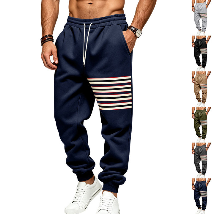 Herren Sportliche Jogginghose mit seitlichem Streifenpanel und Kordelzug Drune