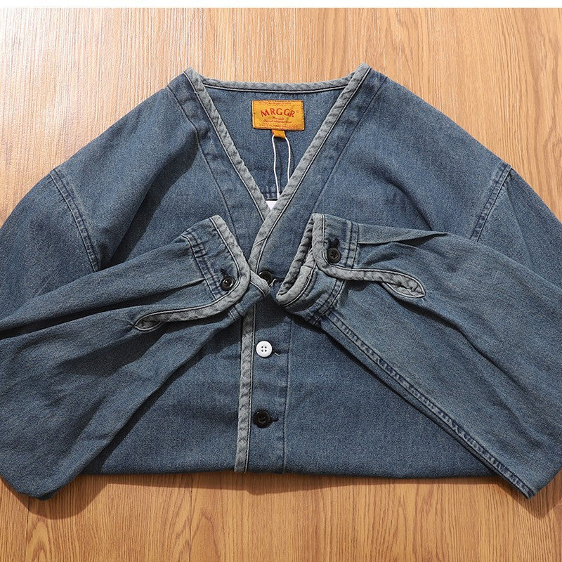Herren Modische Denim-Jacke mit Taschen Drune
