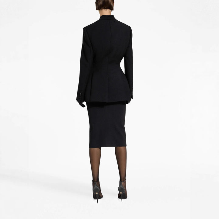 Damen Taillierter Blazer mit Stehkragen, strukturierter Schulter und dekorativer Knopfleiste Drune