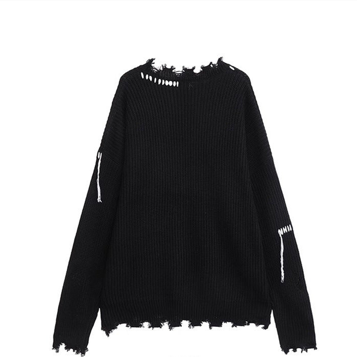 Herren lässiger Strickpullover mit fransigen Abschlüssen Drune
