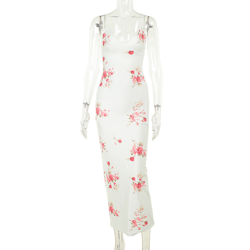 Damen Elegantes Maxikleid mit floralem Design Drune
