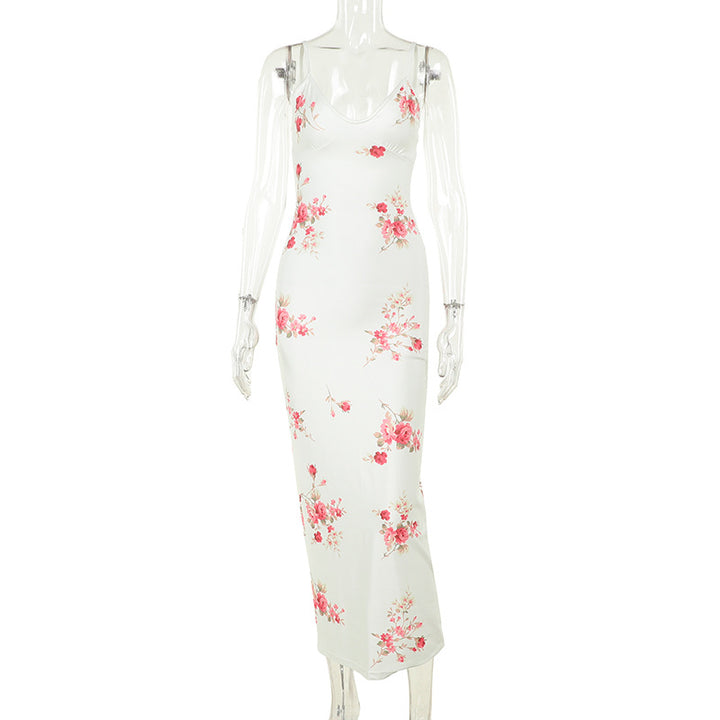 Damen Elegantes Maxikleid mit floralem Design Drune