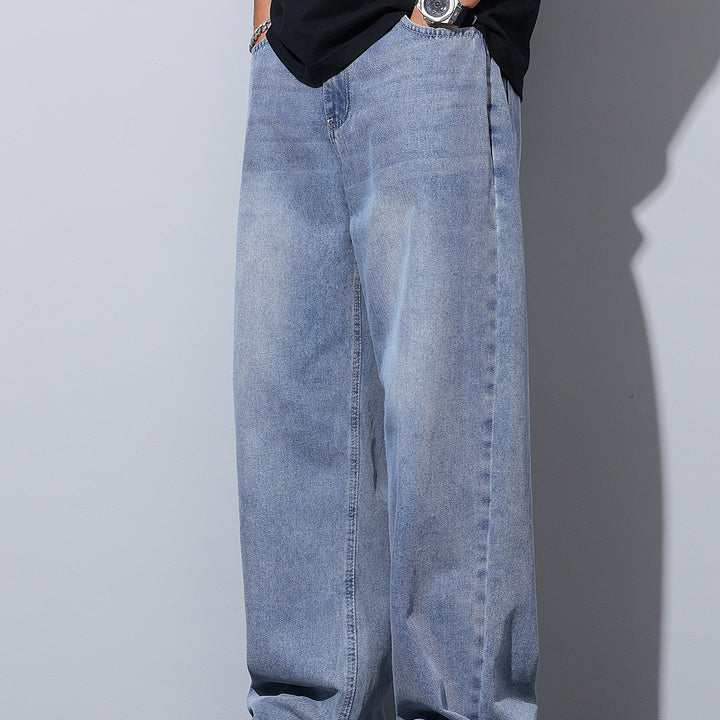 Herren Weite Baggy-Jeans aus leichtem Denim mit tiefer Schrittführung Drune