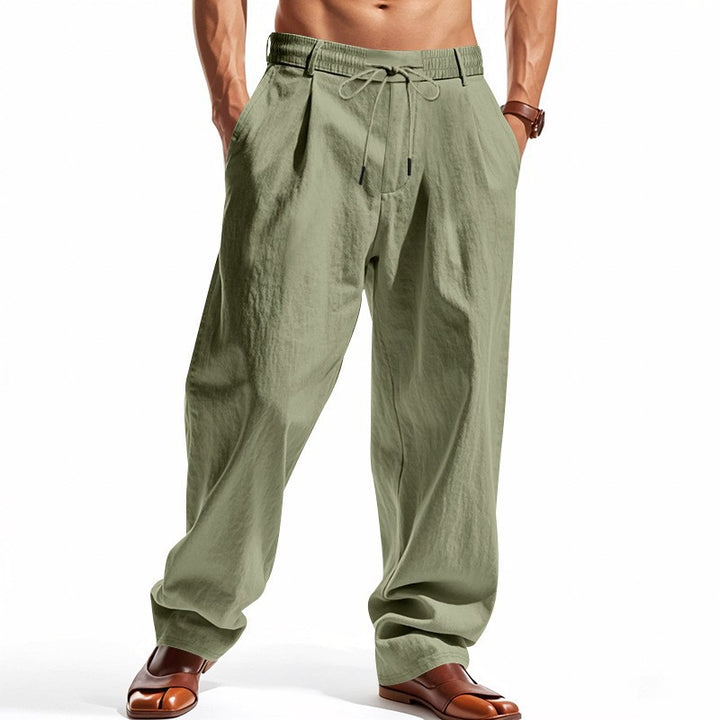 Herren elegante und lockere Freizeithose mit elastischem Bund und praktischen Taschen Drune