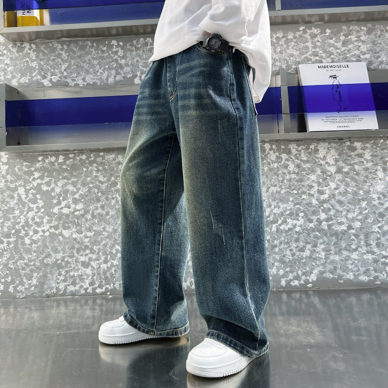 Herren weit geschnittene Denim-Hose Drune