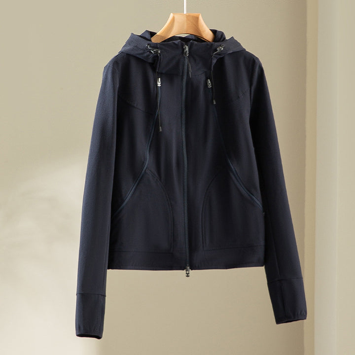 Damen Kapuzen-Softshelljacke mit Zwei-Wege-Reißverschluss und ergonomischer Schnitt Drune