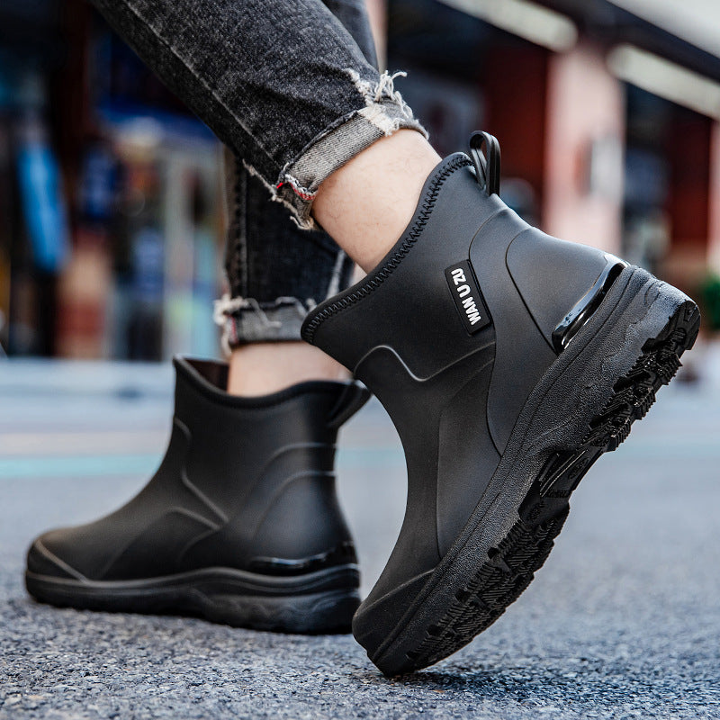 Herren Schlupf-Ankle-Gummistiefel mit stoßdämpfender Leichtsohle und griffiger Profilsohle Drune