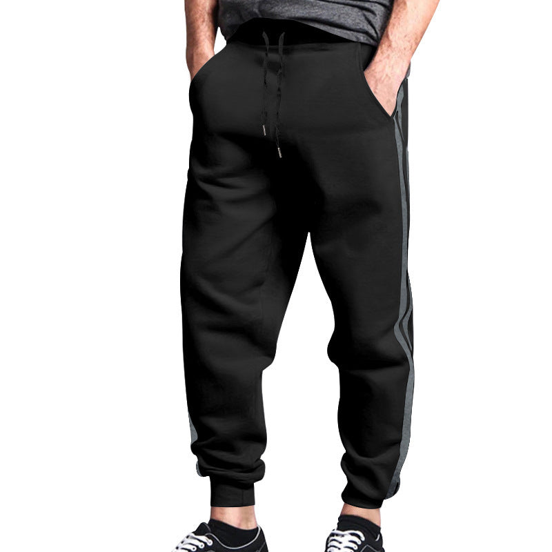 Herren bequeme Freizeit-Jogginghose mit seitlichen Streifen und elastischem Bund Drune