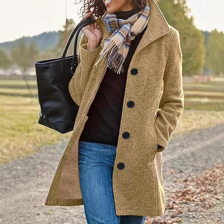 Damen nan taillierter Wollmix-Mantel mit großer Knopfleiste und Eingrifftaschen Drune