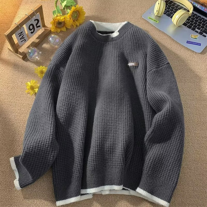 Herren Grobstrickpullover mit hohem Kragen Drune