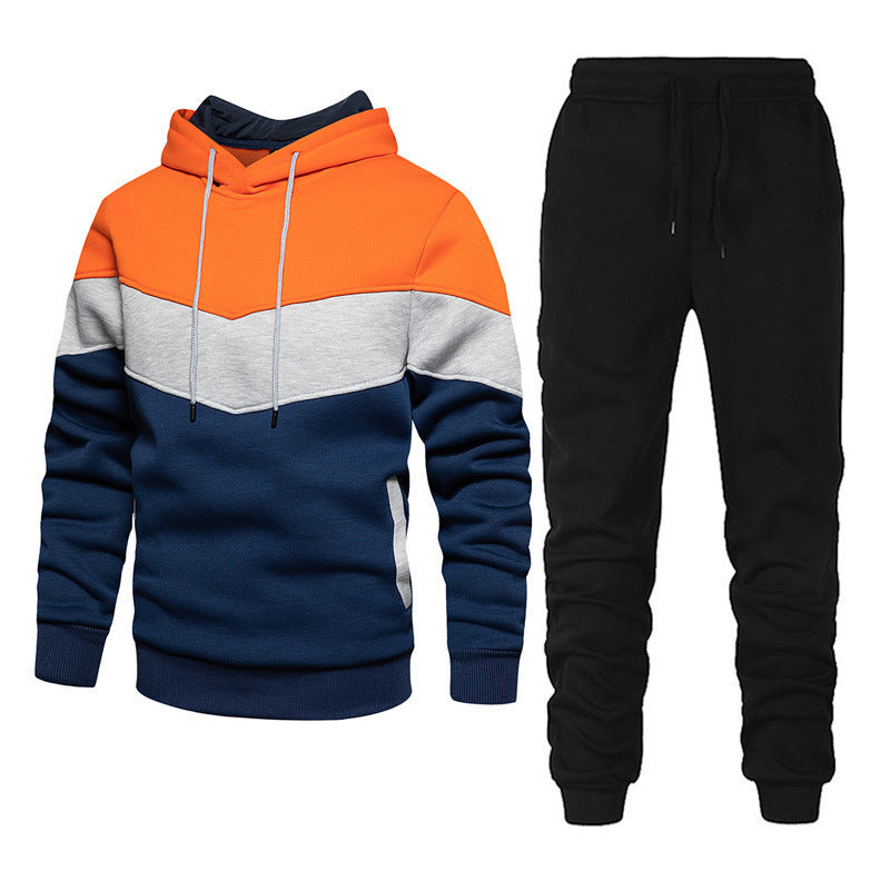 Herren nan athleisure-Set mit Chevron-Kapuze, fleecegefüttertem Pullover und schmal zulaufender Jogginghose Drune