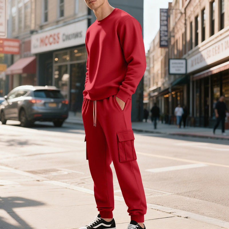 Herren Utility-Cargo-Jogger aus French Terry mit Mehrfachklappen & Tunnelzug Drune