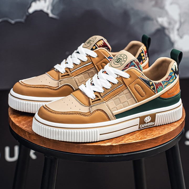 Herren stylische Plateausneaker mit gepolstertem Schaftkragen, geprägten Overlays und griffiger Plattformsohle Drune