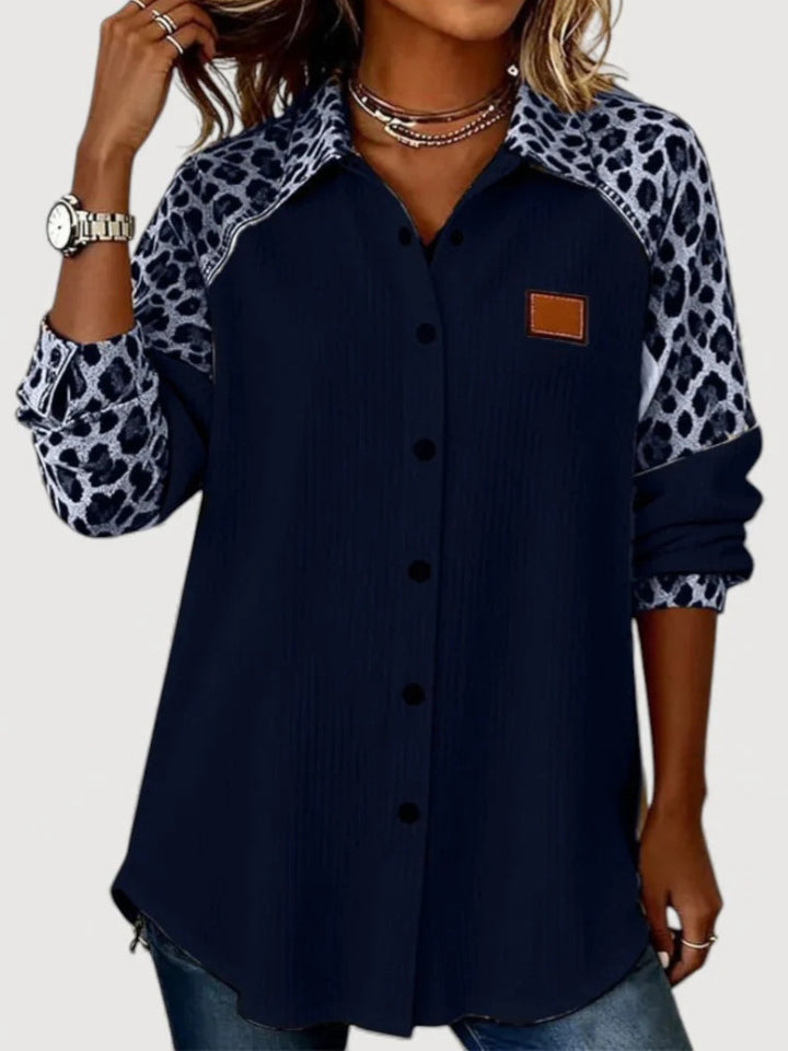 Damen Modisches Langarmshirt mit Animal-Print