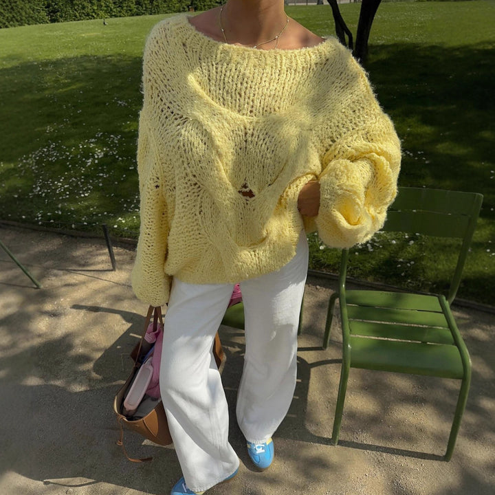 Damen Oversized Strickpullover Drune