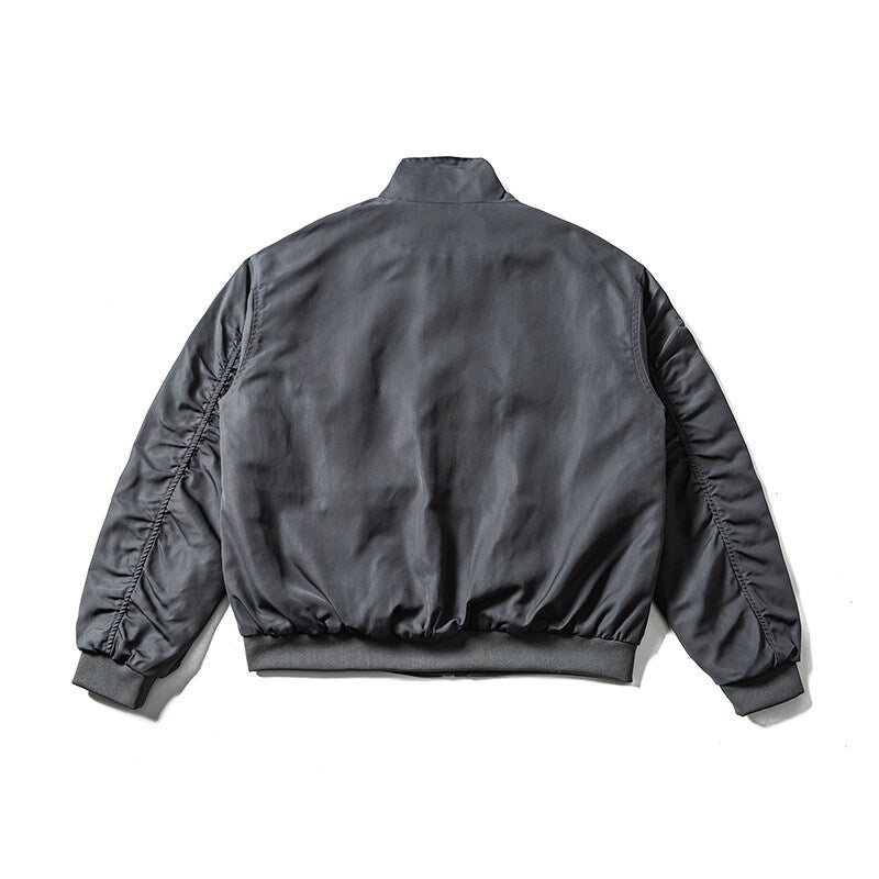 Herren Leichte Bomberjacke im minimalistischen Satin-Look mit Stehkragen und elastischem Saum Drune