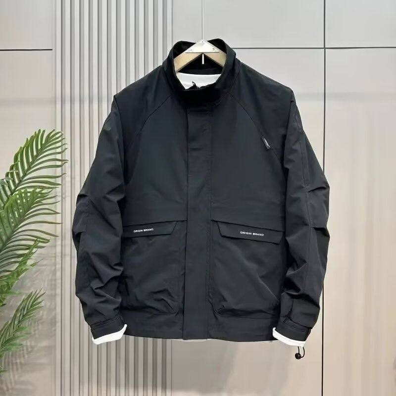 Herren wetterfeste Multifunktionsjacke mit hohem Kragen Drune
