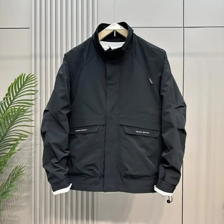 Herren wetterfeste Multifunktionsjacke mit hohem Kragen Drune