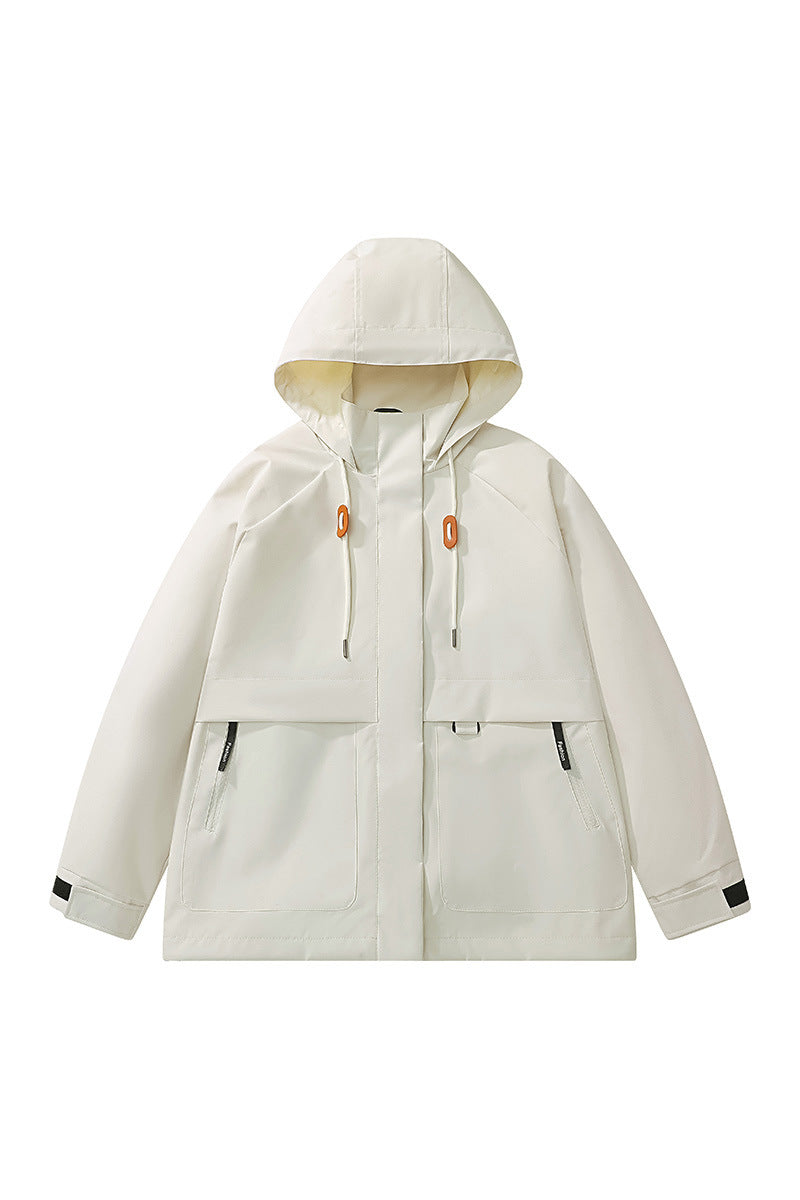 Unisex leichte wind- und wasserabweisende Kapuzenjacke im minimalistischen Utility-Stil Drune