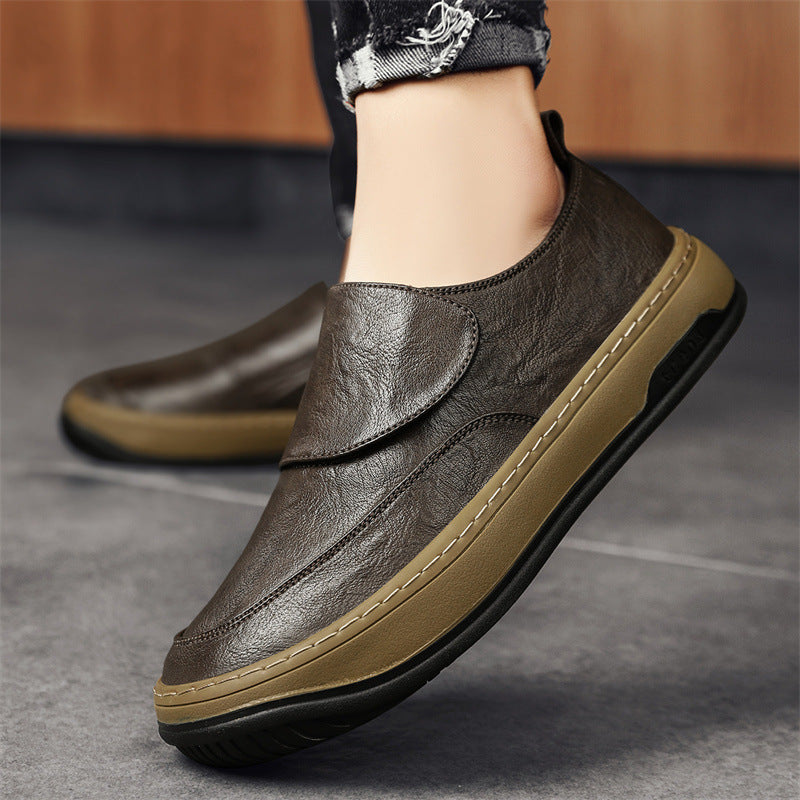 Herren Slip-On Sneaker mit Klettverschluss und dicker Plateausohle Drune