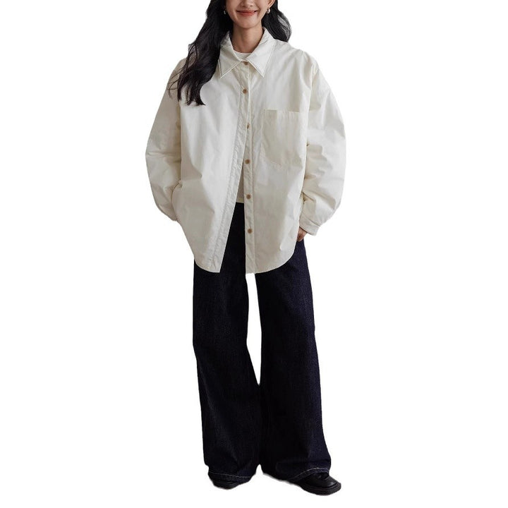 Damen Oversized Bluse mit Knopfdetail Drune