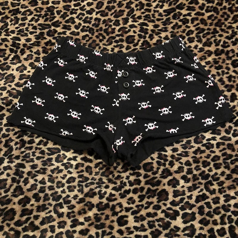 Damen Baumwoll-Boxershorts mit Totenkopf-Muster Drune
