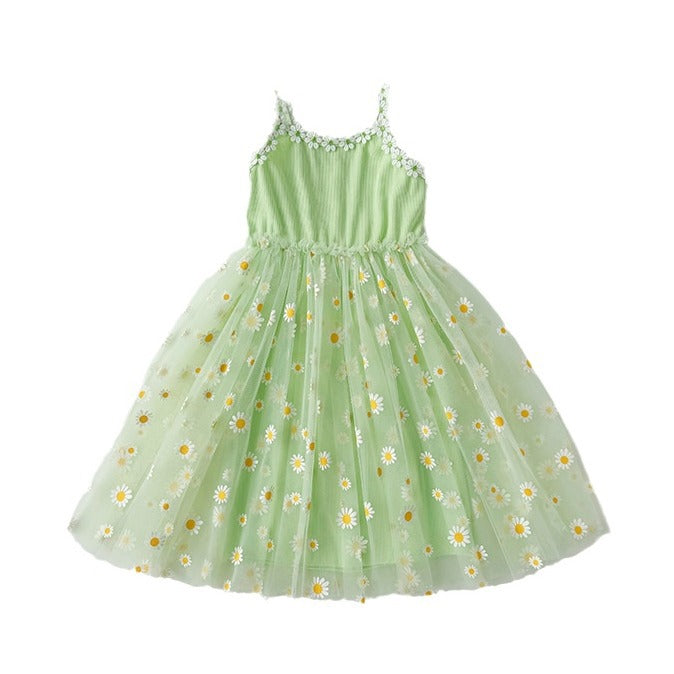 Mädchen Blumenmuster Tüllkleid Drune