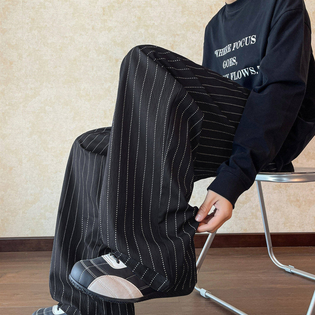 Damen Lässige Weitgeschnittene Streifenhose Drune