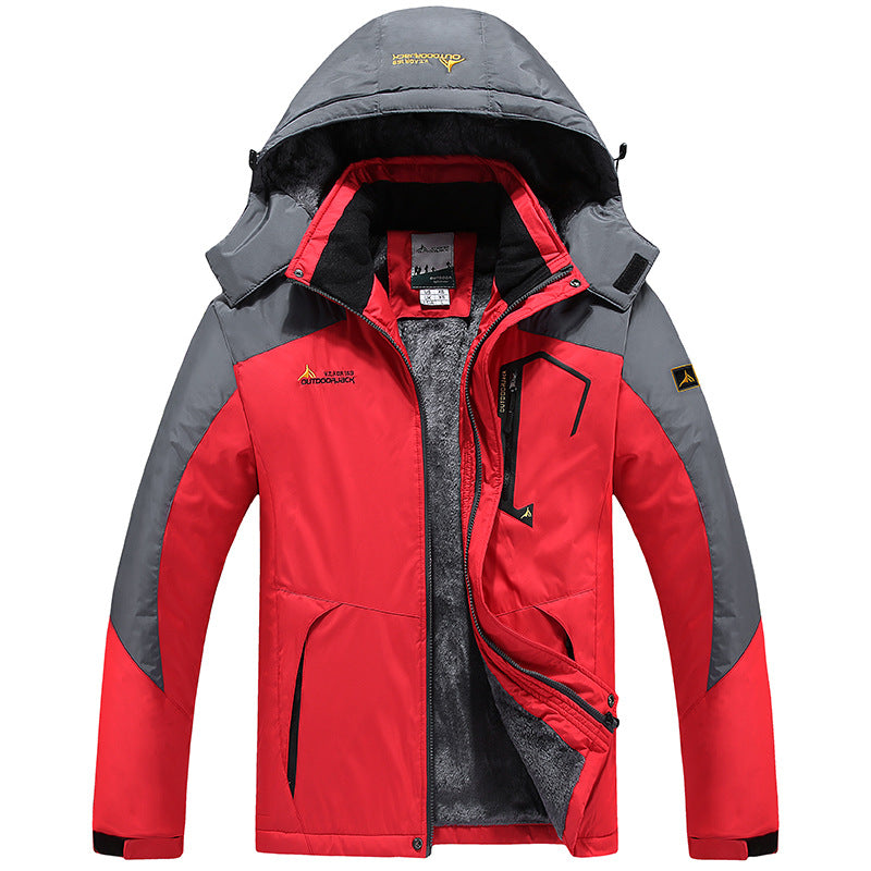 Herren multifunktionale wasserdichte Outdoorjacke mit abnehmbarem Fleece-Innenlayer und verstellbarer Kapuze Drune