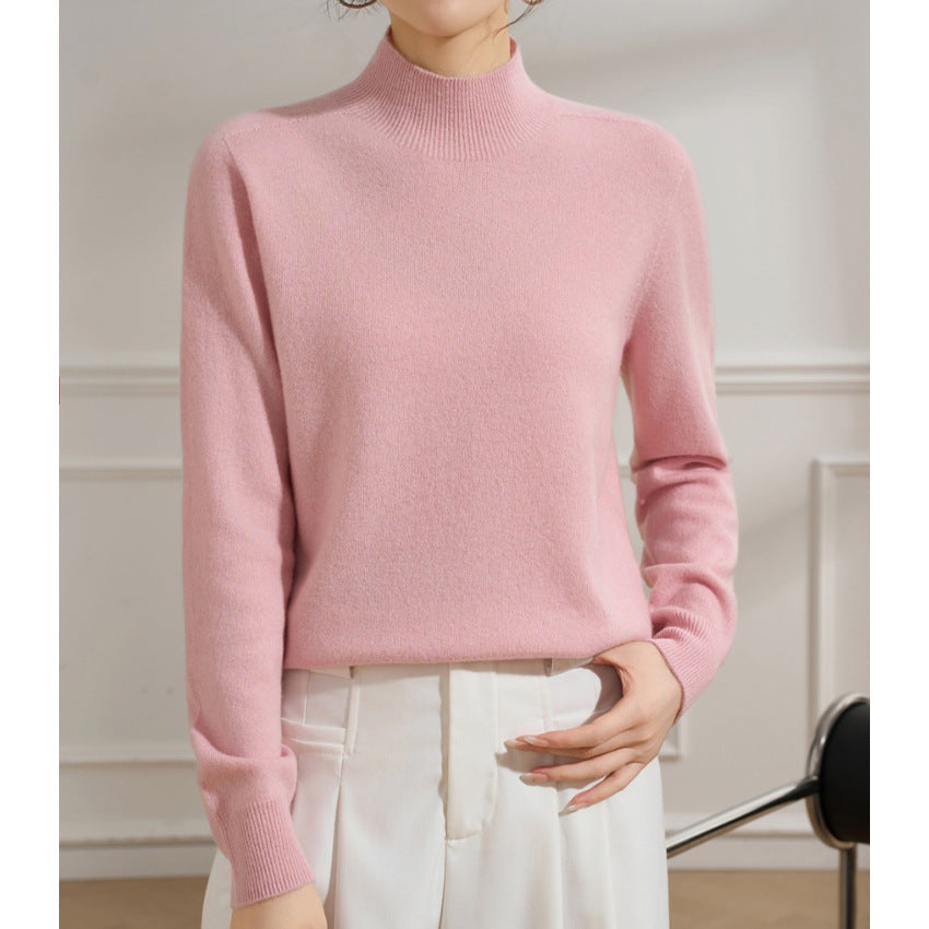 Damen Feiner Feinstrick-Pullover mit kurzem Stehkragen und Kaschmir-Optik Drune