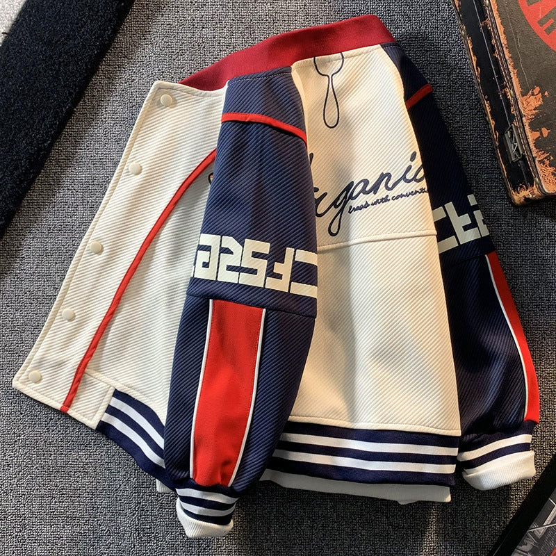 Damen lässige Collegejacke mit modernem Schriftzug und sportlichen Akzenten Drune