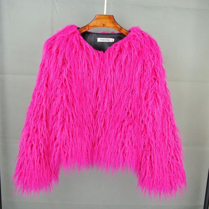 Damen statement Fleece-Jacke mit voluminösem Look Drune