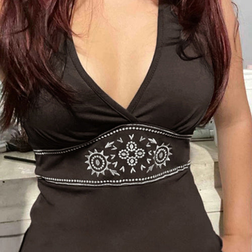 Damen Elegantes Haltertop mit raffinierten Details Drune