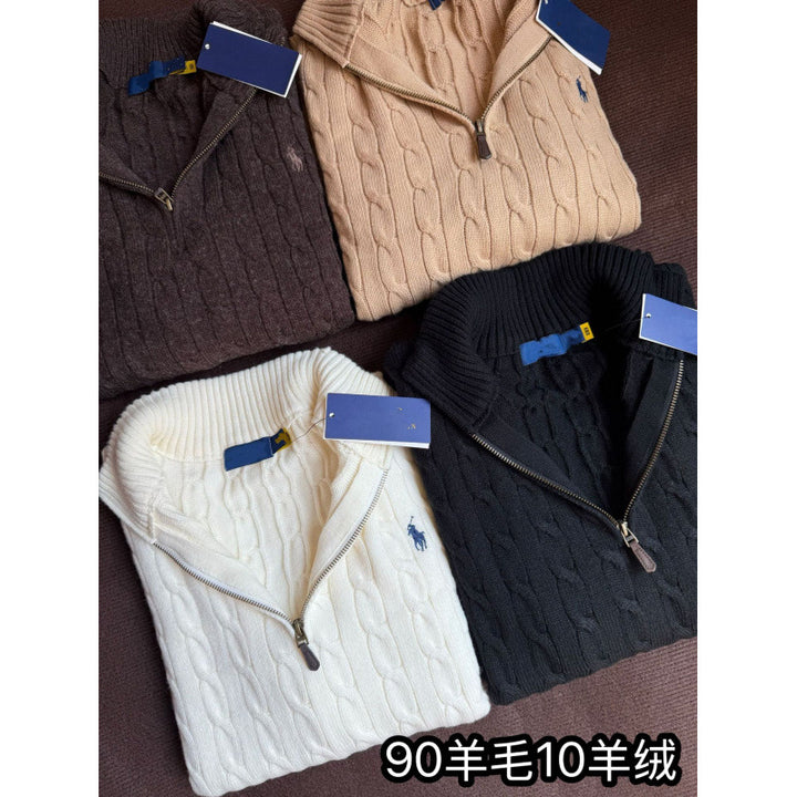 Damen Strickpullover mit Stehkragen Drune