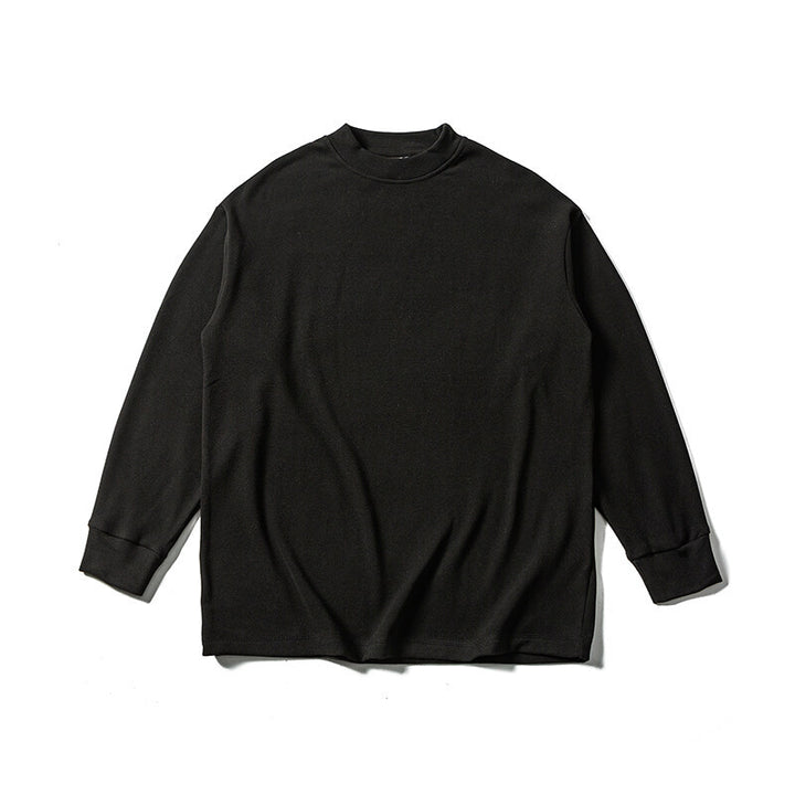 Unisex Oversize-Langarmshirt mit Mockneck aus Baumwollmischung Drune