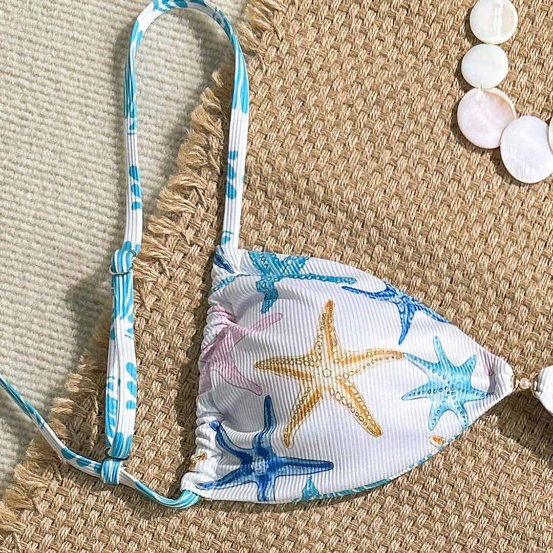 Damen Triangel-Bikini mit maritimen Sternenmuster Drune