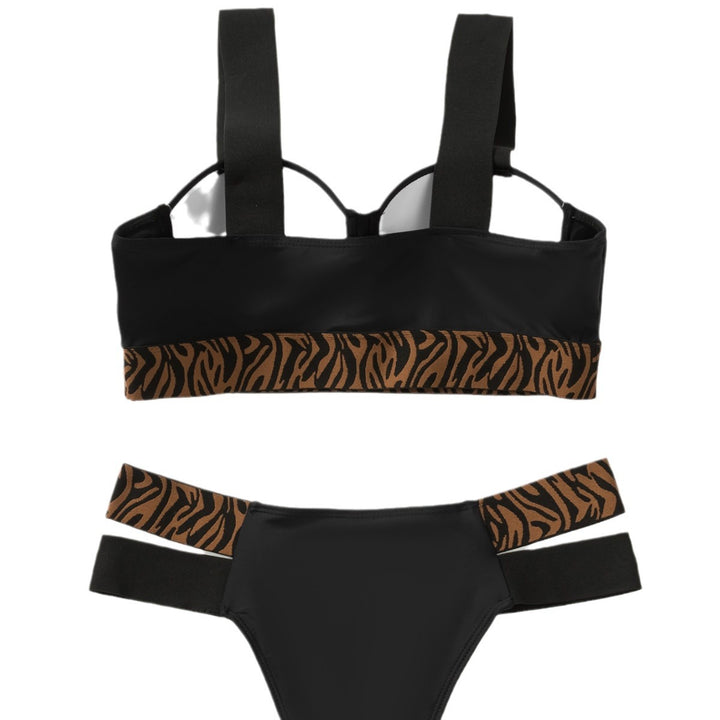 Damen Bikini-Set mit elegantem Bustier und animalischem Design Drune