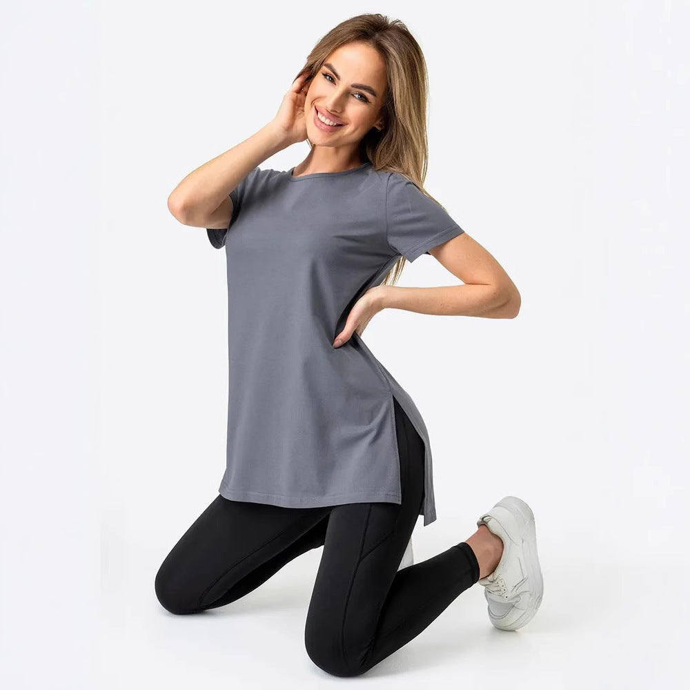 Damen lässiges Longline T-Shirt mit seitlichen Schlitzen und hohen Tragekomfort Drune