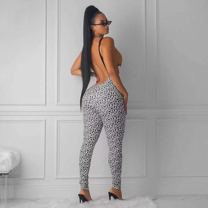 Damen körperbetontes Sport-Outfit mit modischem Print Drune