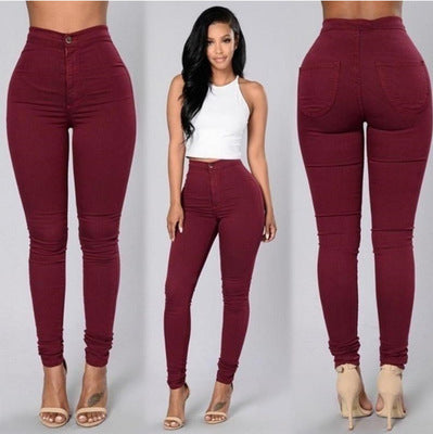 Damen Figurbetonte Jeanshose mit elastischem Taillenzug Drune