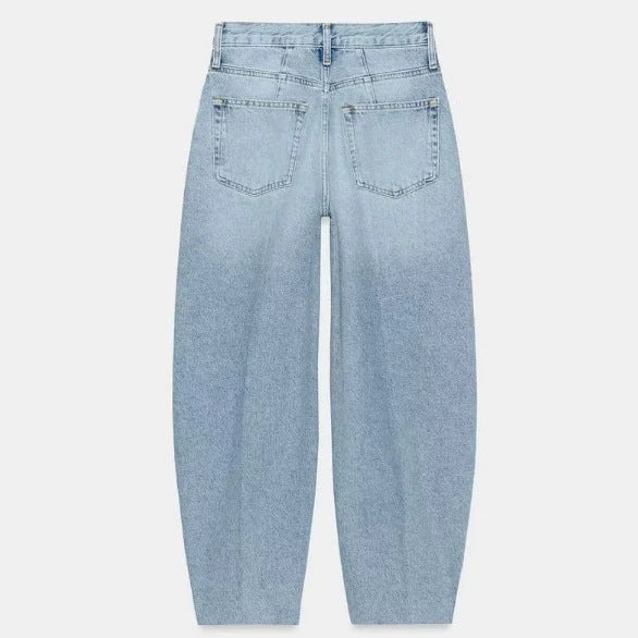 Damen Hochtaillierte Baggy-Jeans mit weitem Bein und klassischer Taschenlösung Drune