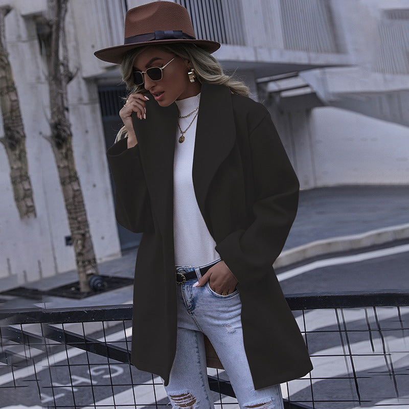 Damen modischer Oversized-Mantel mit strukturiertem Design Drune