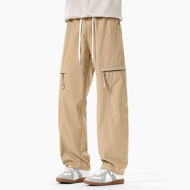 Herren Weite Cargo-Jogginghose im Baggy‑Schnitt mit Kordelbund & Mehrfachtaschen Drune