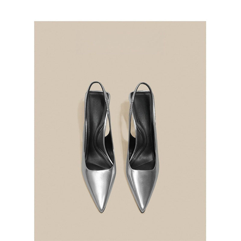 Damen Slingback High Heel Pumps mit elegantem metallic Finish Drune