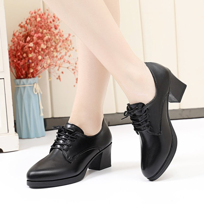 Damen elegante Schnürschuhe mit komfortablem Blockabsatz und klassischem Schnitt Drune