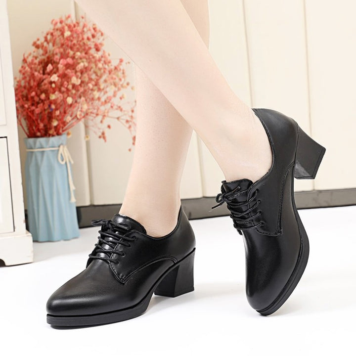 Damen elegante Schnürschuhe mit komfortablem Blockabsatz und klassischem Schnitt Drune