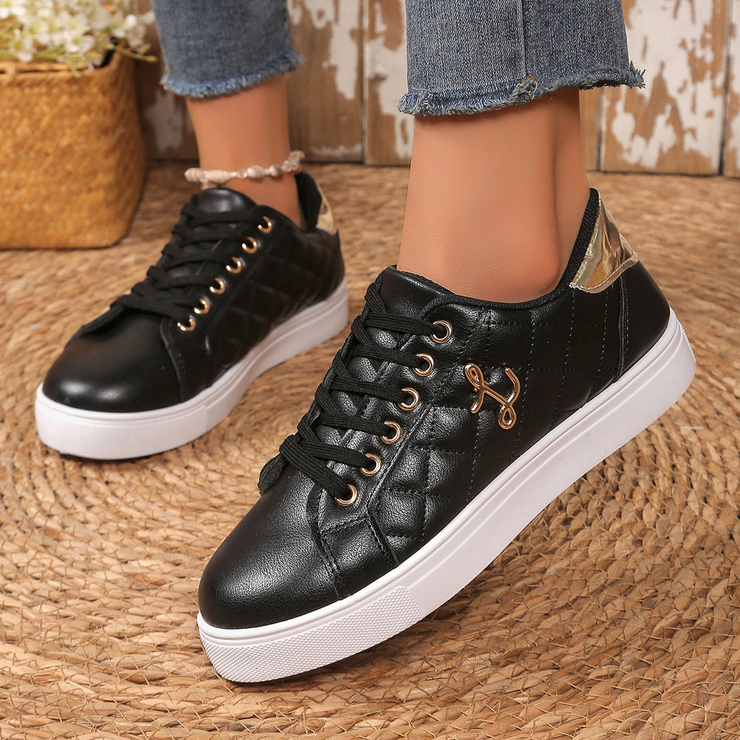 Damen Sportliche Schnür-Sneaker mit elegantem Steppdesign Drune