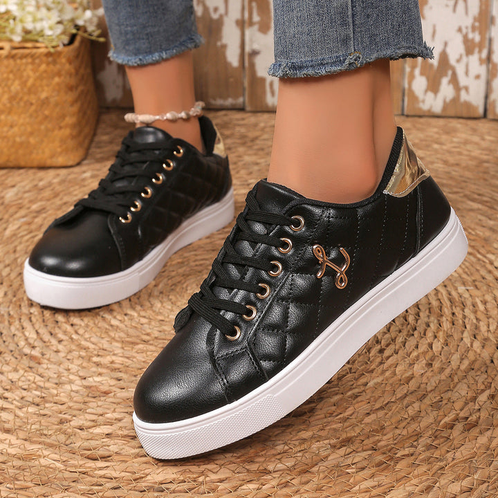 Damen Sportliche Schnür-Sneaker mit elegantem Steppdesign Drune
