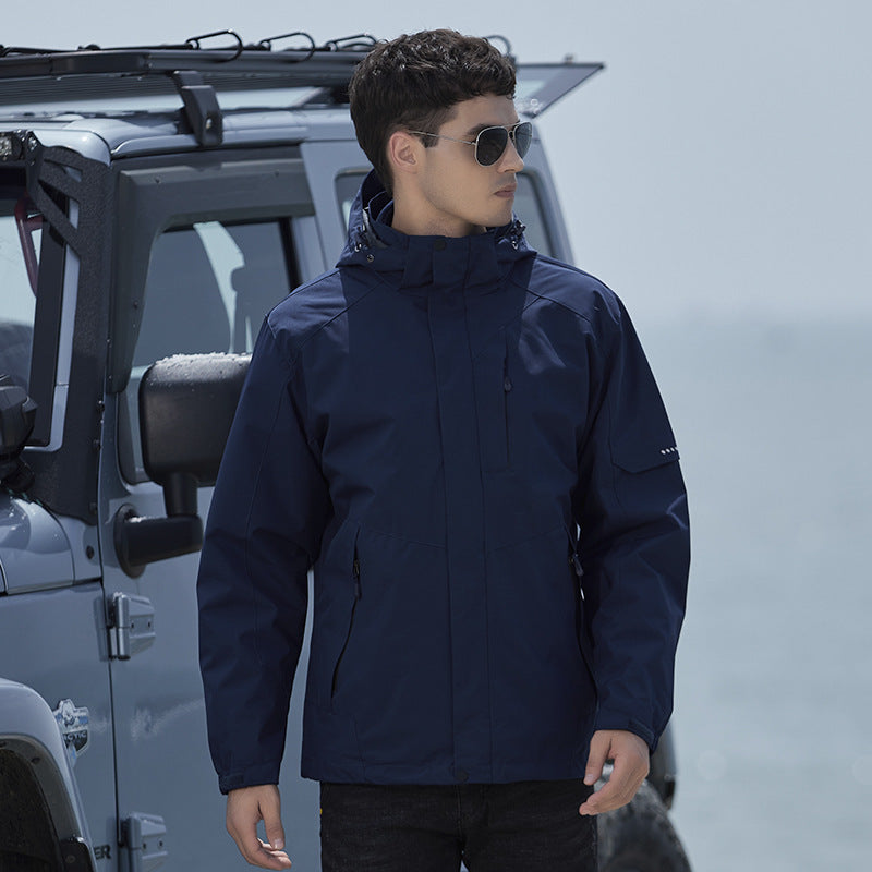 Damen technische Regen- und Freizeitjacke mit verstellbarer Kapuze und Mehrfachtaschen Drune